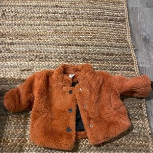 Super cute, rust colored furry jacket from Nordstrom